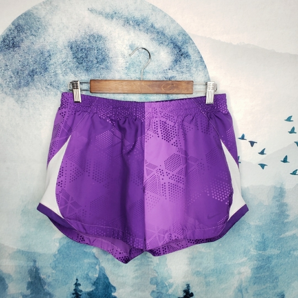 Nike Purple Geometric Print Purple Running Shorts Size Medium